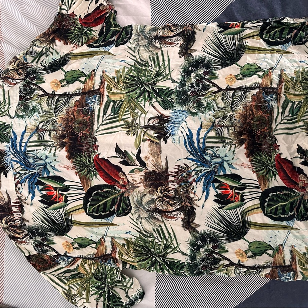 H&M Multicolor Tropical Print Casual Button Down Shirt